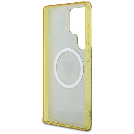 Guess 4G Glitter Triangle Buttons MagSafe - Tasche für Samsung Galaxy S25 Ultra (braun)