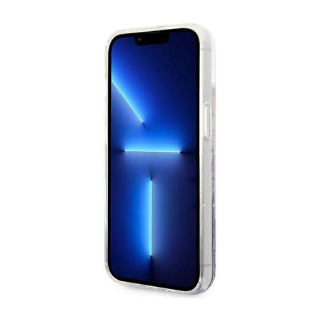 Guess Liquid Glitter Flower - Case for iPhone 14 Plus (Purple)