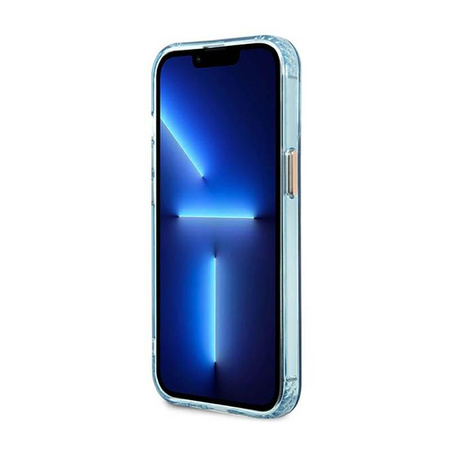 Guess Gold Outline Translucent MagSafe - Case for iPhone 13 Pro Max (Blue)