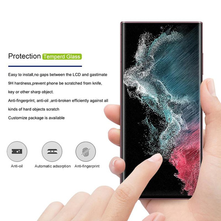 Mocolo 3D 9H Full Glue - Full screen protection glass for Samsung S22 Ultra (Black)