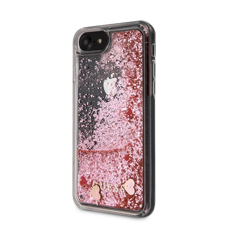 Guess Liquid Glitter Hearts - iPhone SE 2020 / 8 / 7 Tasche (rosa/rot)