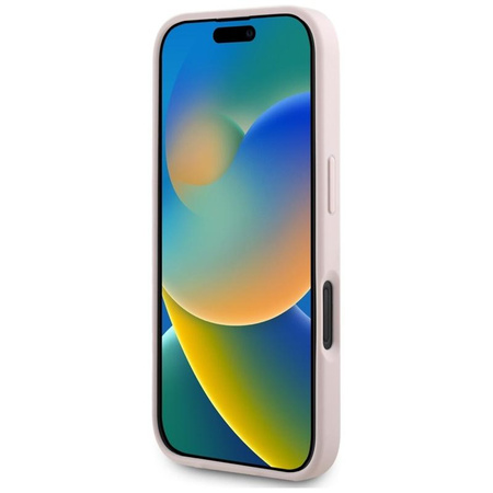 Guess Hot Stamp 4G Pattern Triangle Metal Logo - iPhone 16 Case (pink)