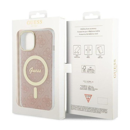 Guess 4G MagSafe - Coque pour iPhone 14 (rose)