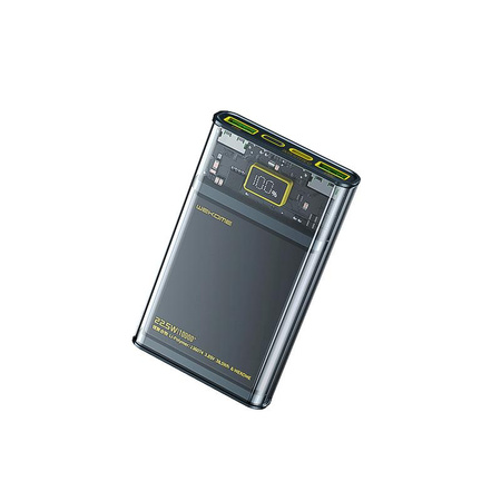 WEKOME WP-319 Vanguard sorozat - Power bank 10000 mAh Super Charging PD 20W + QC 22.5W (fekete / átlátszó)