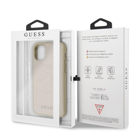 Pouzdro Guess Saffiano 4G Circle Logo - iPhone 11 Pro (zlaté)