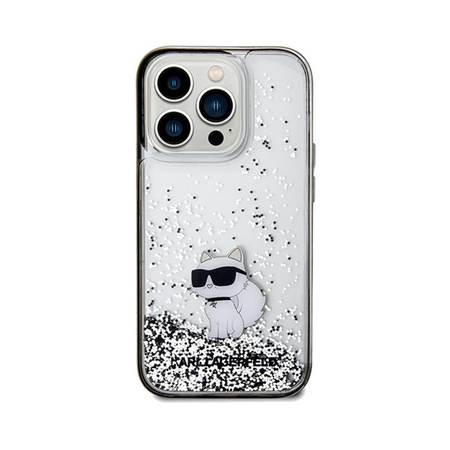Karl Lagerfeld Liquid Glitter Choupette - Hülle für iPhone 14 Pro Max (Transparent)