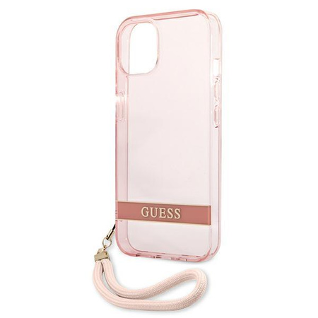 Guess Translucent Strap - iPhone 13 Case (pink)