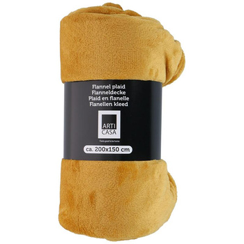 Arti Casa - Couverture en flanelle 200x150cm (moutarde)