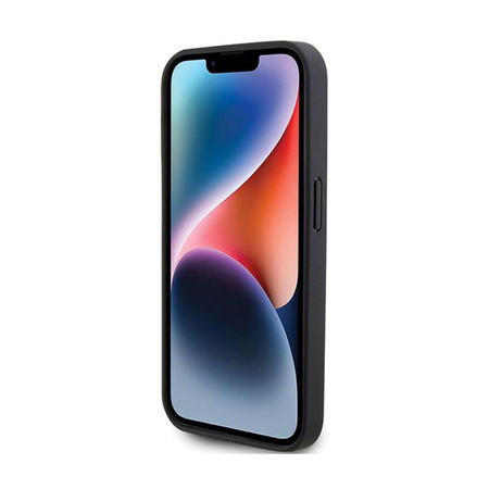 Kožené pouzdro Guess 4G s razítkem - iPhone 15 Pro Max (černé)