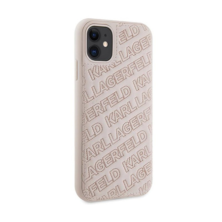 Karl Lagerfeld Quilted K Pattern - pouzdro pro iPhone 11 (růžové)