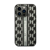 Karl Lagerfeld Monogram Stripe - iPhone 14 Pro Case (gray)