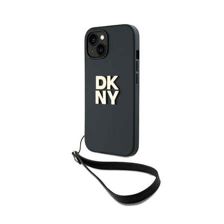 DKNY Wrist Strap Stock Logo - Pouzdro pro iPhone 14 / 15 / 13 (Černá)