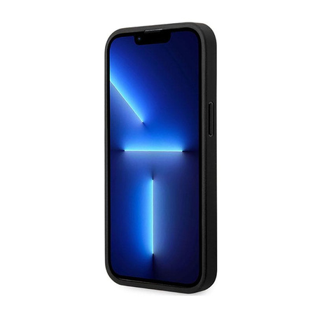 BMW Leather Carbon Blue Line MagSafe - tok iPhone 14 Pro készülékhez (fekete)