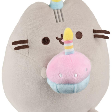 Pusheen - Plyšový maskot s narozeninovou čepicí a dortem 24 cm