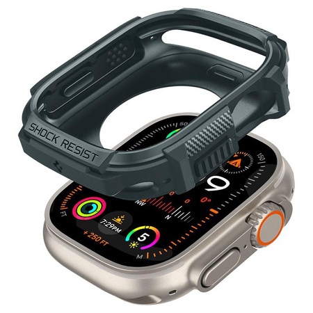 Spigen Rugged Armor - tok Apple Watch Ultra 1/2 49 mm-es órához (Abyss Green)