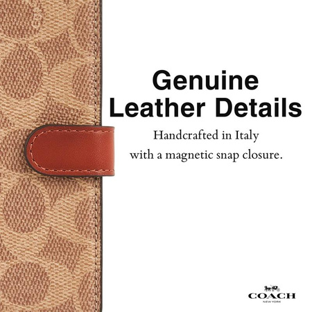 Coach Folio Signature C Case - pouzdro 2 v 1 s flipovým krytem iPhone 15 Pro (Tan)