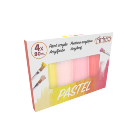 Artico - Sada pastelových akrylových barev v 80 ml tubách 4 barvy (sada 1)