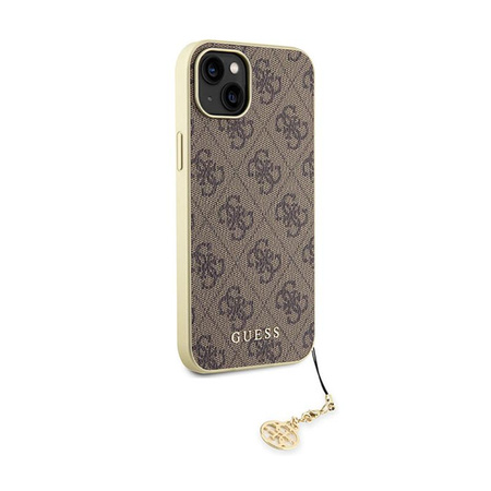 Guess 4G Charms Collection - pouzdro na iPhone 15 (hnědé)
