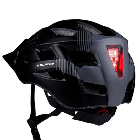 Dunlop - MTB bike helmet 6xLED r. L (Black-gray)