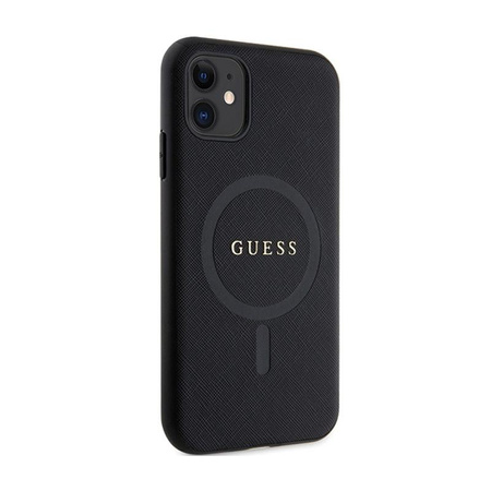 Guess Saffiano MagSafe - Etui iPhone 11 (czarny)