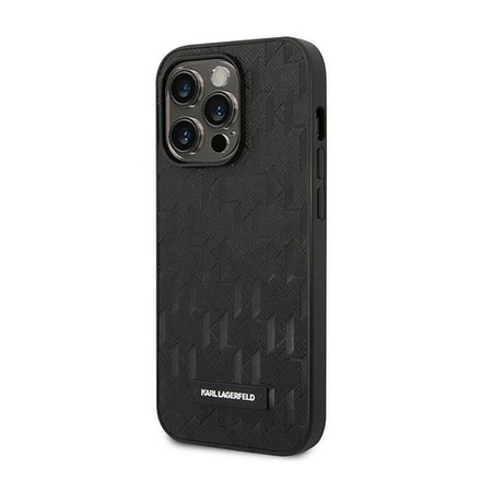 Karl Lagerfeld Saffiano Mono Metal Logo - pouzdro pro iPhone 14 Pro (černé)