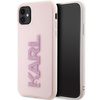 Karl Lagerfeld 3D Rubber Glitter Logo - iPhone 11 Case (Pink)