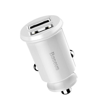 Baseus Grain - Chargeur de voiture 2 x USB, 5 V / 3,1 A (blanc)