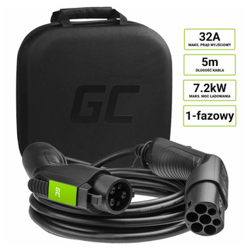 Green Cell - GC EV typ 1 7,2 kW 32A 5m kabel pro nabíjení elektromobilů