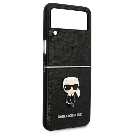 Karl Lagerfeld Saffiano Ikonik - Samsung Galaxy Z Flip 4 Tasche (schwarz)