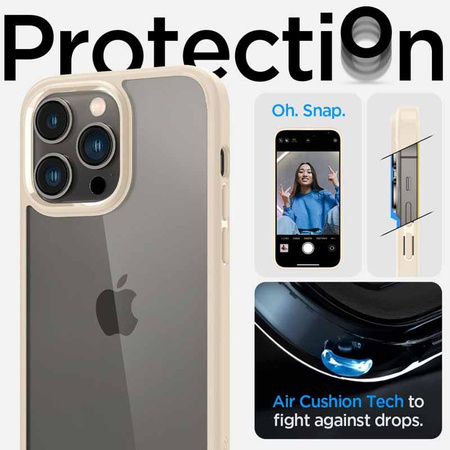Spigen Ultra Hybrid - Coque pour iPhone 14 Pro (Beige)