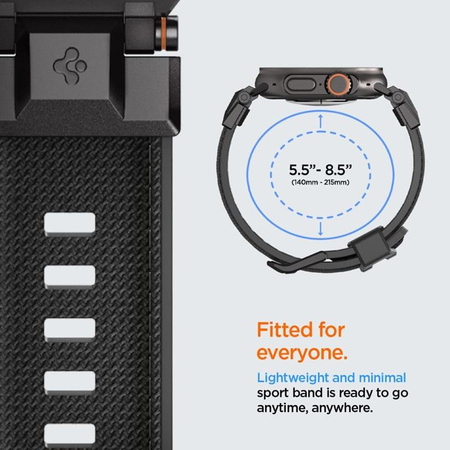 Spigen DuraPro Armor - Armband für Apple Watch 44/45/46/49 mm (Black Edition)