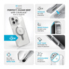 Speck Presidio Perfect-Clear Grip ClickLock & MagSafe - iPhone 16 Pro Max Case (Clear / Chrome Finish / Serene Silver)