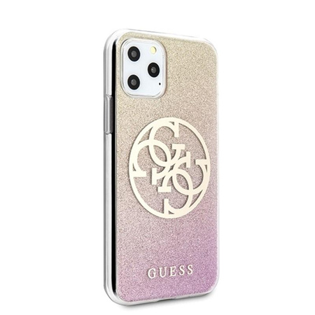 Pouzdro Guess Gradient Circle Glitter 4G - iPhone 11 Pro Max (zlaté/růžové)