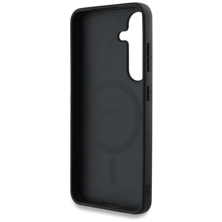 Guess 4G Round Patch Classic Logo MagSafe - tok Samsung Galaxy S25 készülékhez (fekete)