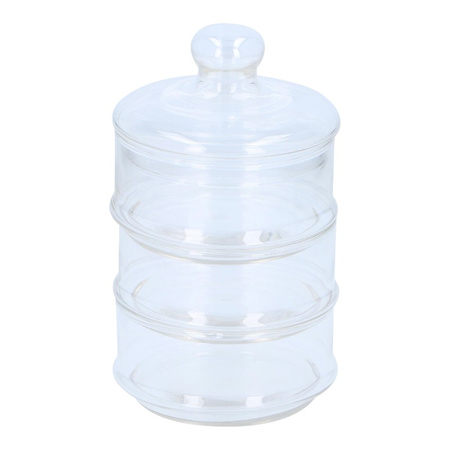 Alpina - Glass container / jar for sweets, 3 levels, 12x23 cm