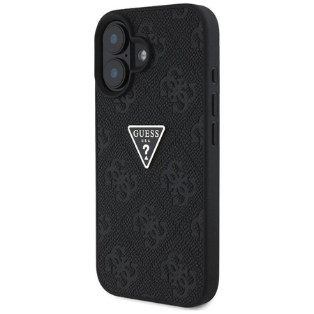 Guess Hot Stamp 4G Pattern Triangle Metal Logo - Case for iPhone 16 (black)