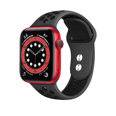 Crong Duo Sport - Řemínek pro Apple Watch 38/40/41/42 mm (šedý/černý)