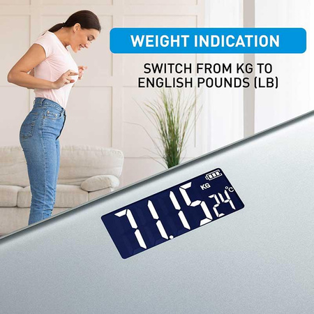 Grundig - Electronic bathroom scale, glass, up to 180 kg (silver)