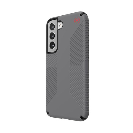 Speck Presidio2 Grip - Étui pour Samsung Galaxy S22 avec revêtement MICROBAN (Gris graphite/Noir)