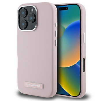 Karl Lagerfeld FW Metal Plate MagSafe - Case for iPhone 16 Pro (pink)