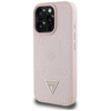 Guess Grained Hot Stamp Peony Triangle Logo MagSafe - pouzdro pro iPhone 16 Pro Max (růžové)