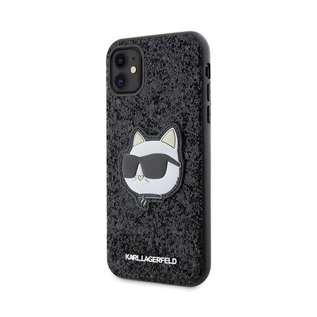 Karl Lagerfeld NFT Glitter Choupette Patch - iPhone 11 tok (fekete)