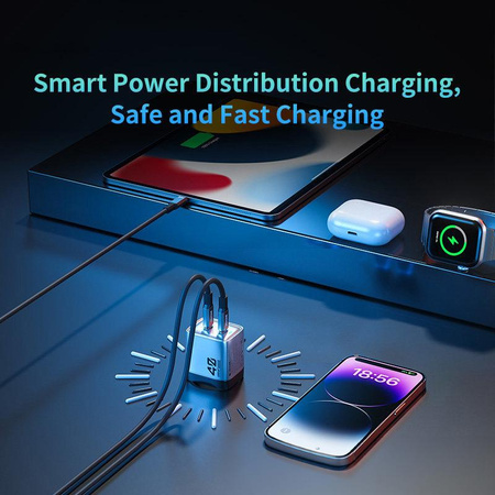 WEKOME WP-U02 Mecha Series - Chargeur de courant 2x USB-C Super Fast Charger GaN 40W (Argent)