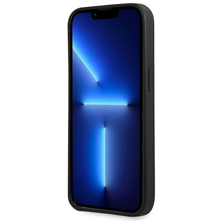 Guess Saffiano Double Card Triangle - Schutzhülle für iPhone 13 mini (Schwarz)