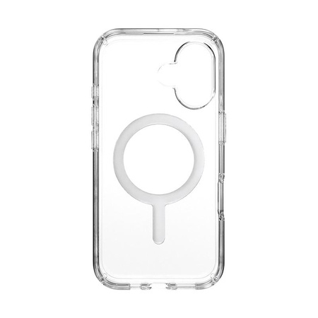 Speck Presidio Perfect-Clear MagSafe - iPhone 16 Gehäuse (Klar / Chrom-Finish / Serene Silber)