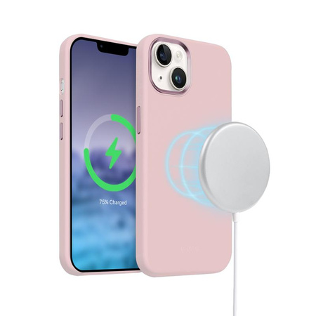 Crong Color Cover LUX Magnetic - pouzdro MagSafe pro iPhone 15 (růžové)