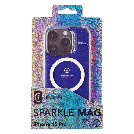 Cellularline Sparkle Mag - iPhone 15 Pro MagSafe Case (Transparent)