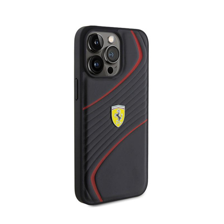 Ferrari Twist fém logó - iPhone 15 Pro Max tok (fekete)