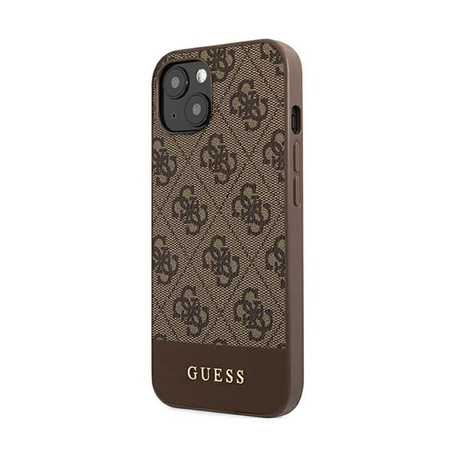 Guess 4G Bottom Stripe Collection - Coque pour iPhone 13 (marron)