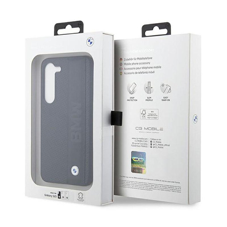 BMW Leather Textured & Stripe - pouzdro pro Samsung Galaxy S23 (Black)